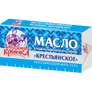 Масло сладкосливочное несоленое, жирность – 72,5 %