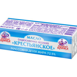 Масло сладкосливочное несоленое “Крестьянское”, жирность – 72,5 %