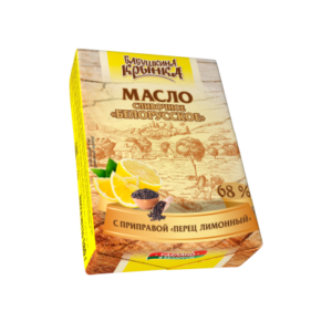 Масло сливочное “Белорусское” с приправой “Перец лимонный”  Массовая доля жира 68%